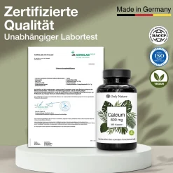 Calcium Tabletten (365 Stück) mit 800 mg pro Tagesdosis - 100% Vegan & ohne Zusätze - Kalzium><noscript><img width=