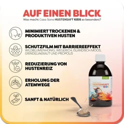 HUSTENSAFT KIDS - Mit Grindelia, isländisch Moos, Propolis, Wegerich, Wildblumenhonig und ätherischem Öl aus Kiefernblättern><noscript><img width=