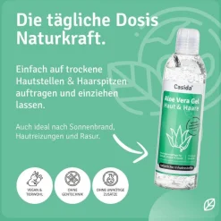 Aloe Vera Gel Haut & Haare - DERMATEST Sehr Gut - 100% Natürlich, Rein & Ohne Duftstoffe>Casida Best