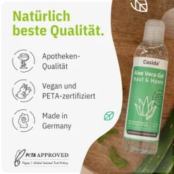 Aloe Vera Gel Haut & Haare - DERMATEST Sehr Gut - 100% Natürlich, Rein & Ohne Duftstoffe><noscript><img width=
