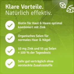 Biotin + Selen + Zink für Haut, Haare & Nägel – hochdosiert - vegan|Casida