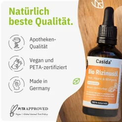 ® Rizinusöl kaltgepresst Bio - Haute, Haare & Wimpern|Casida