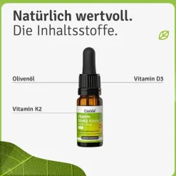 Vitamin D3 K2 Tropfen für Kinder 100% Vegan für 300 Tage|Casida