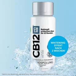 White Mundspülung: Mundwasser für weißere Zähne und frischen Atem, mit Zinkacetat & Chlorhexidin|CB12
