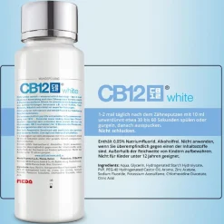 White Mundspülung: Mundwasser für weißere Zähne und frischen Atem, mit Zinkacetat & Chlorhexidin|CB12 Hot