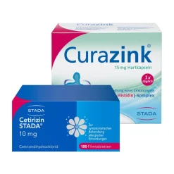 Cetirizin STADA® 10 mg Filmtabletten + Curazink® 15 mg Hartkapseln> Online