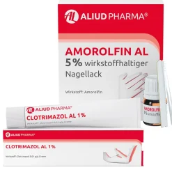 Clotrimazol AL 1% bei Fußpilz + AL 5% Nagellack bei Nagelpilz>Amorolfin Best