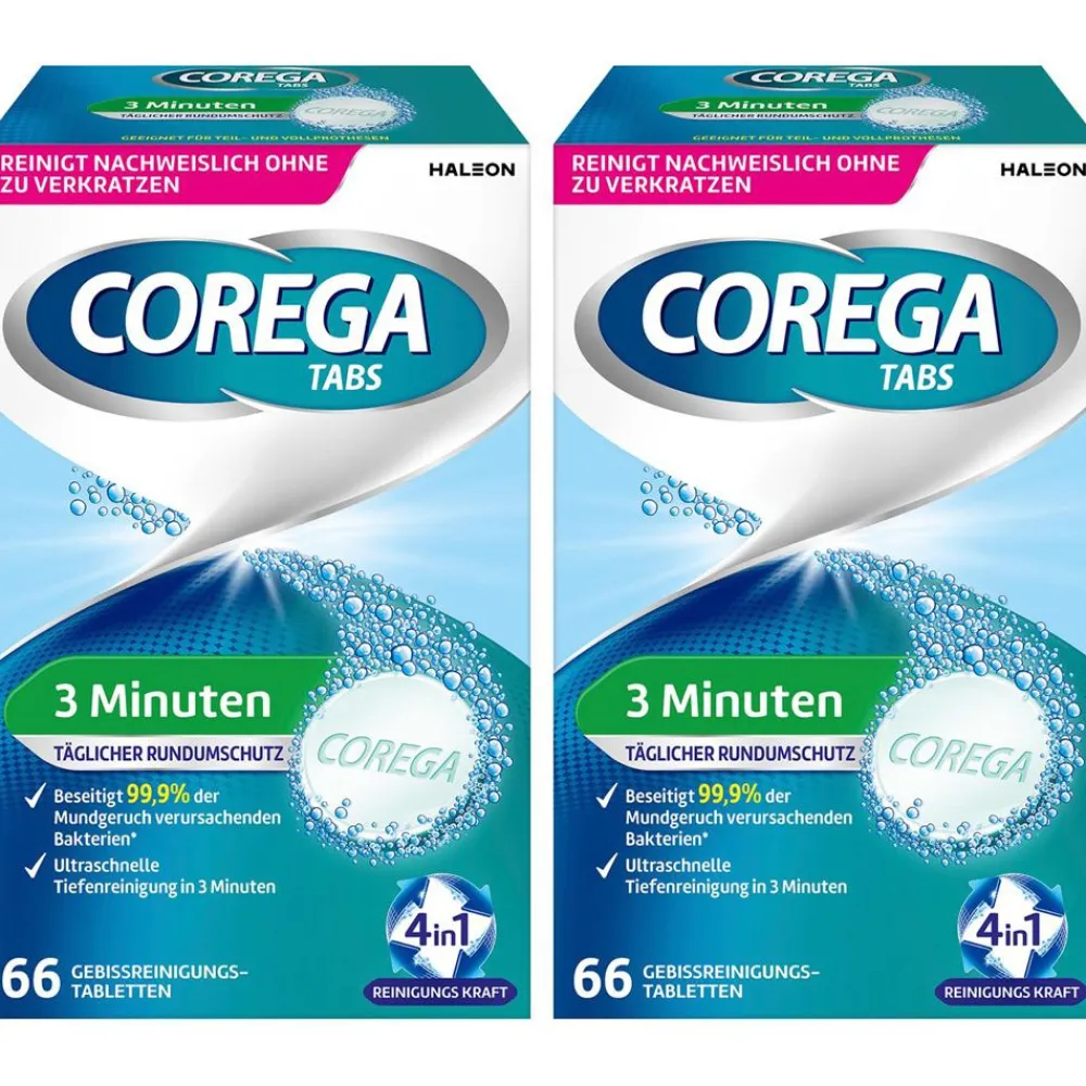 Corega TABS 3 Minuten, für herausnehmbaren Zahnersatz/ dritte Zähne> New