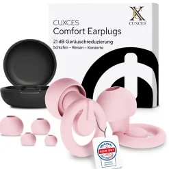 CUXCES Ohrstöpsel – 21 dB Gehörschutz für Schlaf, Reisen & Konzerte – wiederverwendbar, 4 Größen> Best