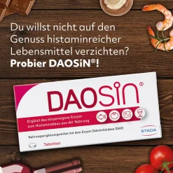 ® Tabletten zur Ergänzung des körpereigenen DAO-Enzyms zum Histaminabbau aus der Nahrung|Daosin