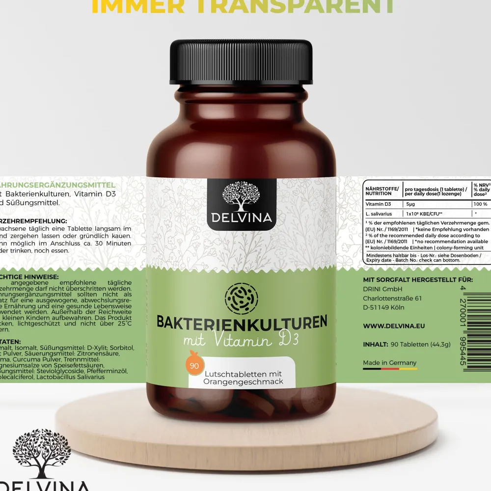 Delvina Mundflora - Lutschtabletten gegen Mundgeruch (Orangengeschmack)> Hot