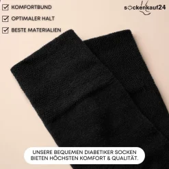 Diabetiker Socken mit Komfortbund und ohne Naht aus 97% Baumwolle für Damen und Herren><noscript><img width=