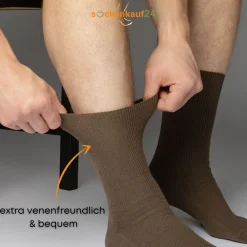 Diabetiker Socken ohne Gummi aus 100% Baumwolle><noscript><img width=