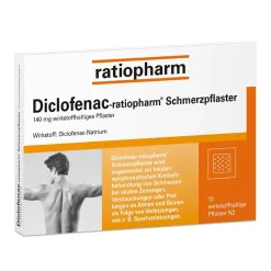 Diclofenac-® Schmerzpflaster 140mg: Für die lokale, kurzzeitige Behandlung von Schmerzen bei akuten Zerrungen, Verstauchungen oder Prellungen. Besonders einfach anzuwenden|ratiopharm New