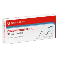 Dimenhydrinat AL 50 mg Tabletten bei Übelkeit und Erbrechen und Schwindel|Aliud Hot