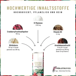 D-Mannose Cranberry Vitamin C Pulver Harnwege Beerenblase 14 vegane Sticks ®|NATURTREU Best