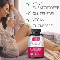 D-Mannose mit Cranberry Kapseln, Hergestellt in Deutschland, 160 St-><noscript><img width=