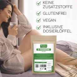 D-Mannose Pulver 250g, Natürlich und Vegan, 125 Tage Versorgung ->Raibu Online