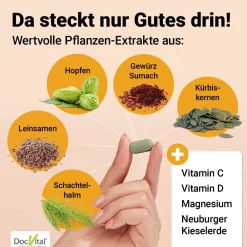 DocVital® Blasenkraft | Blase Tabletten mit Kürbiskern, Schachtelhalm, Leinsamen, Hopfen & Vitaminen><noscript><img width=