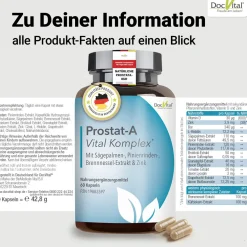 DocVital® Prostata Komplex Kapseln - Sägepalmenextrakt, Kürbiskernextrakt, Zink, Vitamin D3 & mehr><noscript><img width=