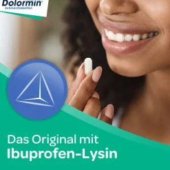 Schmerztabletten mit 200 mg Ibuprofen bei Schmerzen und Fieber|Dolormin Hot