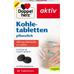 Kohletabletten – pflanzliche Aktivkohle gegen Blähungen>Doppelherz