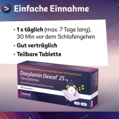 Doxylamin Dexcel® 25 mg Filmtabletten, kurzzeitige Hilfe bei Schlafstörungen| Sale