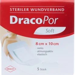 Por Wundverband Soft weiß steril 10 x 8 cm|Draco Hot