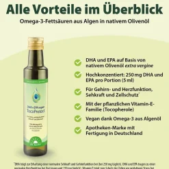 Dr. Jacob's DHA + EPA vegan TocoProtect Algenöl Olivenöl Omega-3-Fettsäuren>Dr. Jacob's New