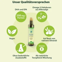 Dr. Jacob's DHA + EPA vegan TocoProtect Algenöl Olivenöl Omega-3-Fettsäuren><noscript><img width=