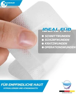 Dr. Kuechler Medical® 25 Stück Wundpflaster steril, besonders hautfreundlich, sensitiv, 10x15cm| Best