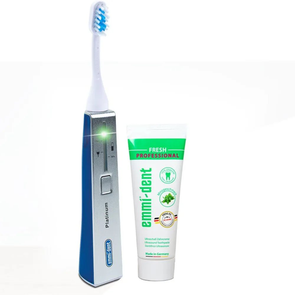 Emmi®-dent Platinum Ultraschallzahnbürste Basis-Set blau>Emmi-Dent Clearance