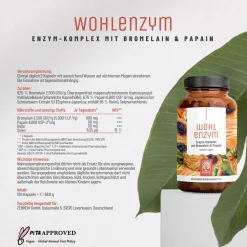 Enzym Komplex Rutin 800mg Bromelain 120 Kapsel Papain laborgeprüft vegan Wohlenzym ®><noscript><img width=