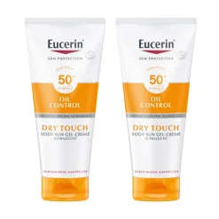 Eucerin® Oil Control Body Sun Dry Touch Gel-Creme LSF 50+ – sehr hoher Sonnenschutz mit ultra leichter Textur, Anti-Sand Effekt und Anti-Glanz Effekt - Jetzt 20 % mit dem Code eucerin20 sparen| Outlet