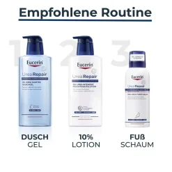 ® UreaRepair 10% Urea Fußschaum – 48h Fußpflege für trockene Haut mit feuchtigkeitsspendender Urea und beruhigendem Duft - Jetzt 20 % mit dem Code 20 sparen|Eucerin Best
