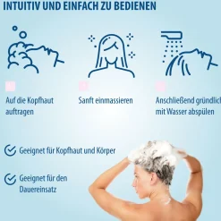 Evolsin® Ekzem & Psoriasis Shampoo bei Schuppenflechte, Ekzemen & Neurodermitis auf Kopfhaut & Körper I OHNE KORTISON I Medizinprodukt I Bei Neurodermitis & Schuppenflechte Kopfhaut|