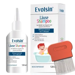 Evolsin® 120ml Läuseshampoo & Läusekamm – bei Befall von Nissen & Kopfläusen – Läusemittel schonend für die Kopfhaut>