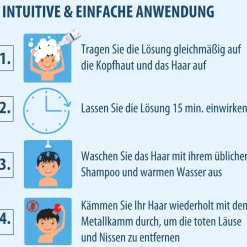 Evolsin® 120ml Läuseshampoo & Läusekamm –  bei Befall von Nissen & Kopfläusen  – Läusemittel schonend für die Kopfhaut><noscript><img width=