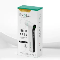 EVOLU INFRARED präzises Infrarot Fieber-Thermometer kontaktlos, 3 in 1 für Stirn, Ohr und Umgebung><noscript><img width=