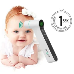 EVOLU INFRARED präzises Infrarot Fieber-Thermometer kontaktlos, 3 in 1 für Stirn, Ohr und Umgebung><noscript><img width=