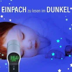 EVOLU INFRARED präzises Infrarot Fieber-Thermometer kontaktlos, 3 in 1 für Stirn, Ohr und Umgebung><noscript><img width=