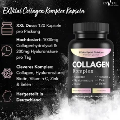 ® Collagen Hyaluronsäure Komplex 120 Kapseln Kollagen>EXVITAL New