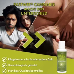 Fastwet® Cannabis Gleitgel sensitiv mit Sativa Hanfsamenöl und Agave bei Scheidentrockenheit| Best