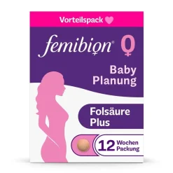 ® 0 BabyPlanung Nahrungsergänzungsmittel mit Folsäure Plus² - Jetzt 20% mit dem Code 20 sparen|Femibion New