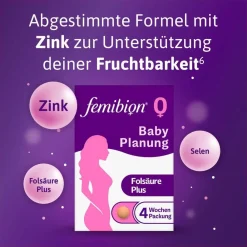 ® 0 BabyPlanung Nahrungsergänzungsmittel mit Folsäure Plus² - Jetzt 20% mit dem Code 20 sparen|Femibion New