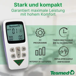 Fit 5.8 TENS/EMS: 3-in-1 Reizstromgerät, Schmerzlinderung, Training, Massage, inkl. 8 Elektroden><noscript><img width=