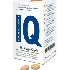 FOKUS IQ QUIRIS zur Unterstützung geistiger Leistungsfähigkeit mit Omega-3 und 6 und Vitamin-Mineralstoff Komplex>
