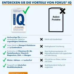 FOKUS IQ QUIRIS zur Unterstützung geistiger Leistungsfähigkeit mit Omega-3 und 6 und Vitamin-Mineralstoff Komplex><noscript><img width=