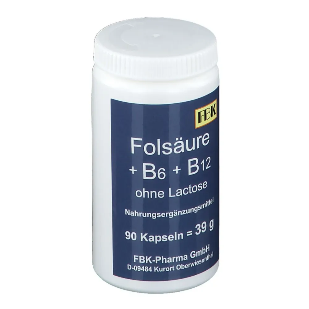 Folsäure + Vitamin B6 + Vitamin B12 ohne Lactose>