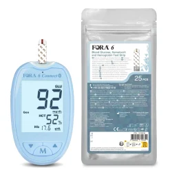 FORA 6 | Blutzucker-, Hämatokrit- und Hämoglobin-Messgerät – mg/dl> Outlet